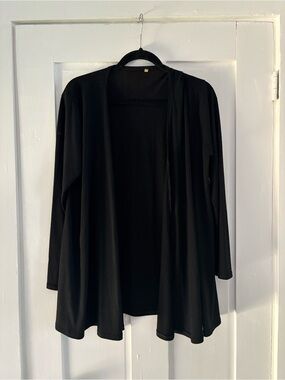 Black Open-Front Cardigan